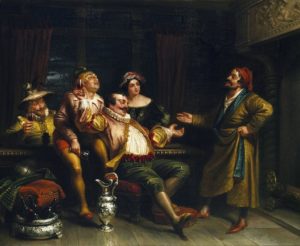 Malvolio confronting the revelers Hall 1855